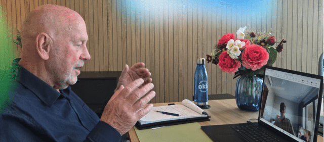 OKB-adviseur Rob Schouten aan het klankborden met ondernemer Daan Jonkers